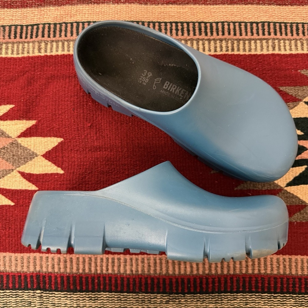 Birkenstock Super Birki 2 Clogs Womens 8 EU 39 Ink Blue Slip On Professional